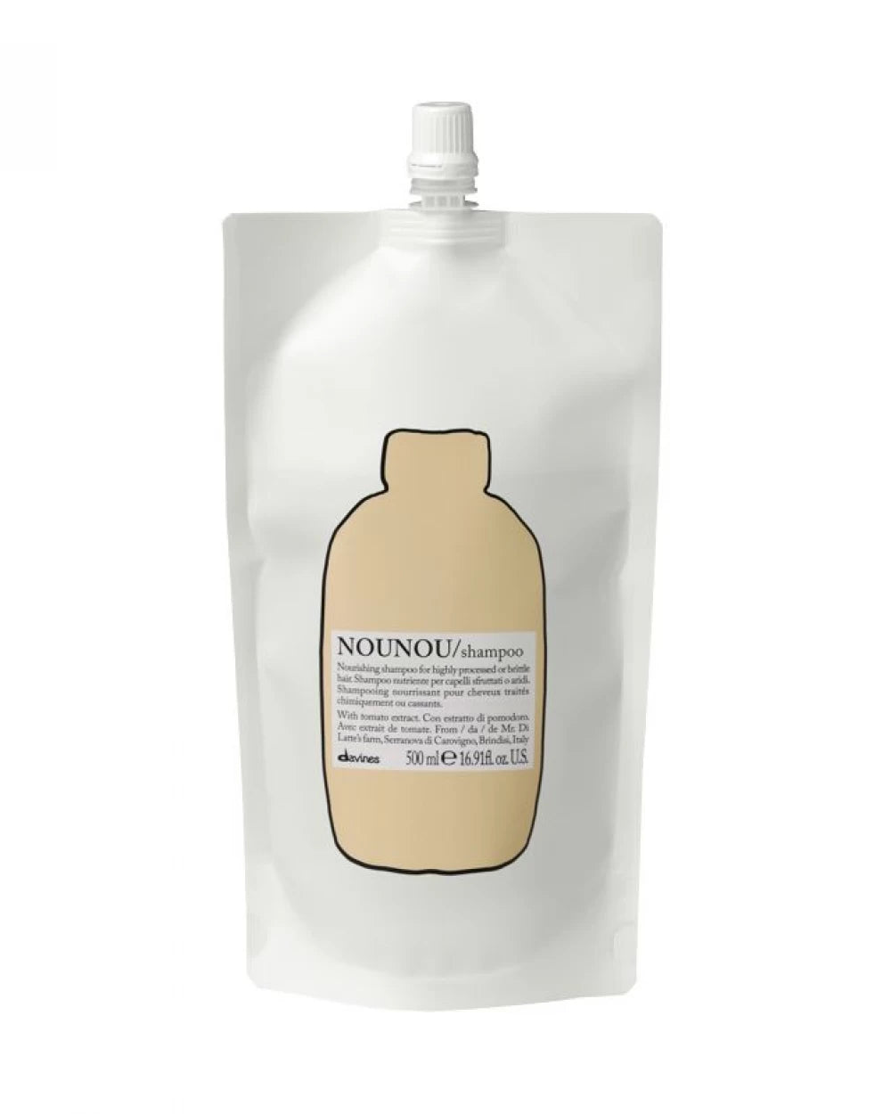 Sampon nutritiv pentru parul uscat si procesat - NouNou Shampoo - 500 ml ( refill pouch ) - Davines - MarySalon