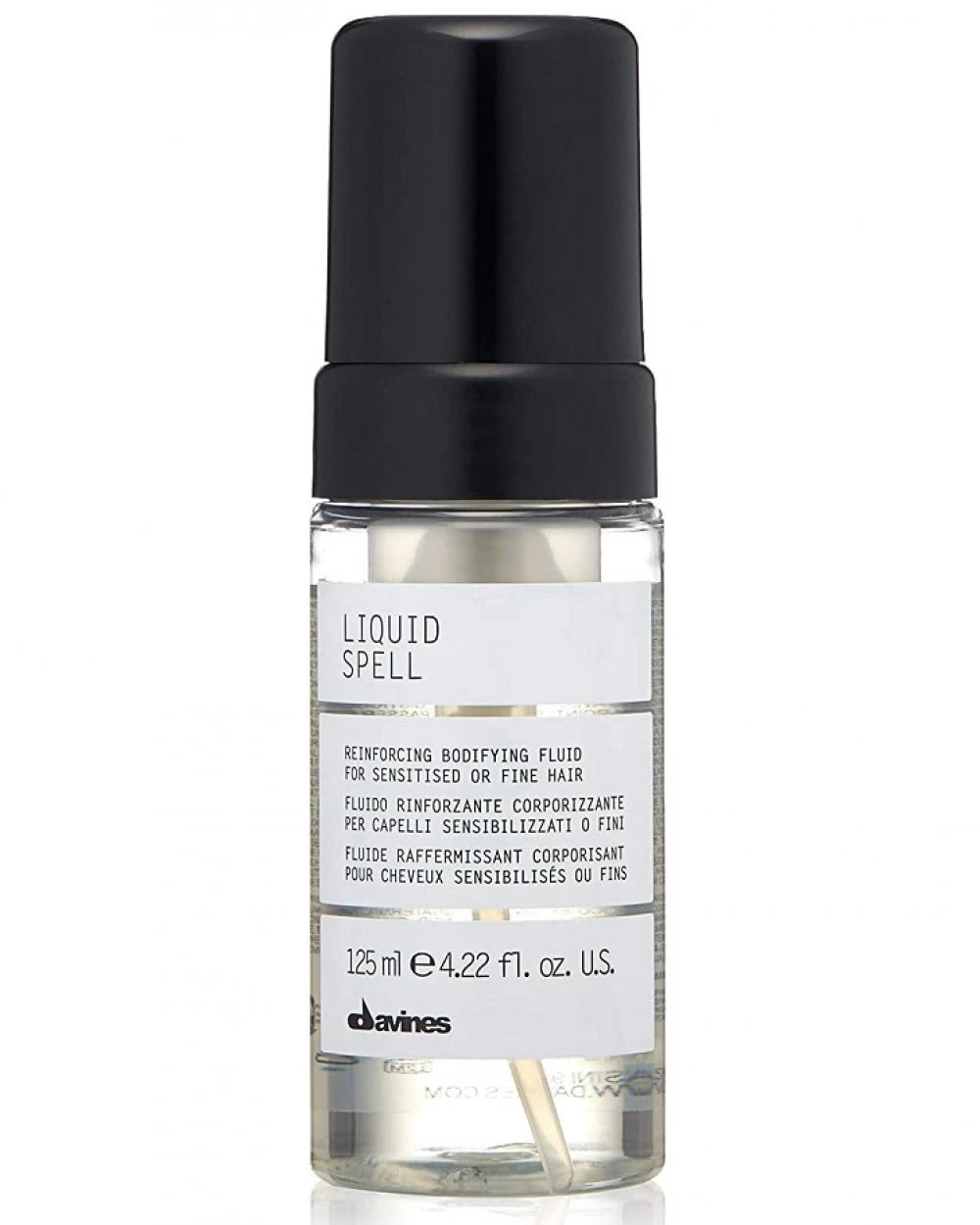 Tratament fara clatire pentru parul sensibilizat sau fin - Liquid Spell Reinforcing Bodifying Fluid - 125 ml - Davines - MarySalon